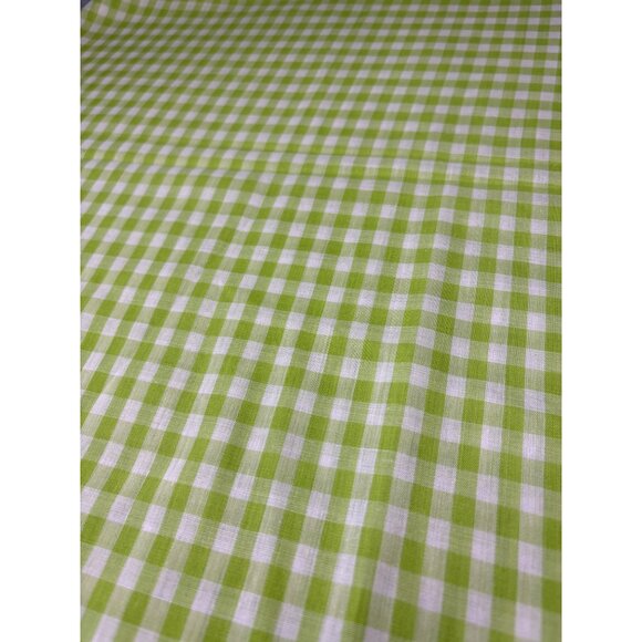 Green White Gingham Cotton Fabric 18" x 34" Sewing Crafts & Quilting - Picture 6 of 11